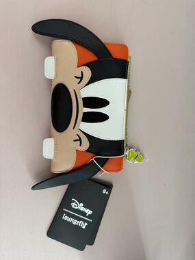 Loungefly Goofy Face Zip Wallet in Orange Black White